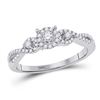 Diamond Solitaire Halo Twist Bridal Wedding Engagement Ring 1/4 Cttw 10KT White Gold