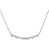 Round Diamond Curved Bar Necklace 1/6 Cttw 14KT White Gold