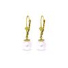 Genuine 4 ctw Pearl Earrings 14KT Yellow Gold - REF-20A7K
