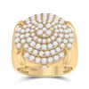 Round Diamond Circle Cluster Ring 2-3/4 Cttw 10KT Yellow Gold