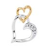 Round Diamond Heart Pendant .03 Cttw 10KT Two-tone Gold