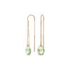 Genuine 6 ctw Green Amethyst Earrings 14KT Rose Gold - REF-21Z9N