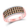 Round Brown Diamond Band Ring 1 Cttw 14KT Rose Gold