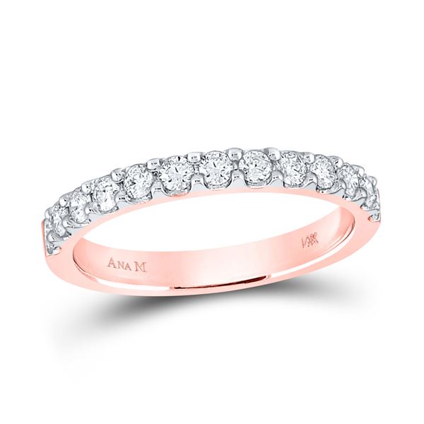 Round Diamond Wedding Single Row Band 1/2 Cttw 14KT Rose Gold