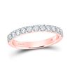 Image 1 : Round Diamond Wedding Single Row Band 1/2 Cttw 14KT Rose Gold