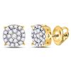 Image 1 : Round Diamond Fashion Cluster Earrings 1/4 Cttw 10KT Yellow Gold