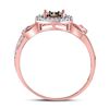 Image 2 : Round Brown Diamond Fashion Cluster Ring 1/4 Cttw 10KT Rose Gold