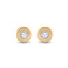 Image 2 : Round Diamond Solitaire Earrings 1/10 Cttw 14KT Yellow Gold