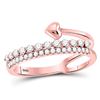 Round Diamond Fashion Heart Ring 3/8 Cttw 14KT Rose Gold