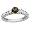 1.35 CTW Quartz & Diamond Ring 14K White Gold - REF-79R5H