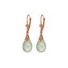 Genuine 6 ctw Green Amethyst Earrings 14KT Rose Gold - REF-27K8V