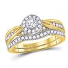 Diamond Bridal Wedding Ring Band Set 1/2 Cttw 14KT Yellow Gold