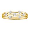 Image 1 : Round Diamond Triple Strand Band Ring 1/20 Cttw 10KT Yellow Gold