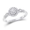 Diamond Halo Bridal Wedding Engagement Ring 1/3 Cttw 14KT White Gold