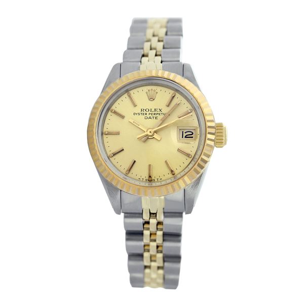 Rolex Pre-owned 26mm Womens Champagne Two Tone