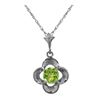 Genuine 0.55 ctw Peridot Necklace 14KT White Gold - REF-23F6Z