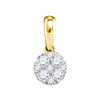 Image 1 : Round Diamond Circle Cluster Pendant 1/4 Cttw 14KT Yellow Gold