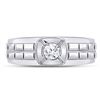 Image 2 : Round Diamond Solitaire Grid Fashion Ring 1/2 Cttw 14KT White Gold