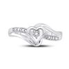 Image 2 : Round Diamond Heart Promise Ring .03 Cttw 10KT White Gold