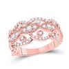 Image 1 : Round Diamond Rounded Edge Band Ring 1 Cttw 14KT Rose Gold