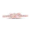 Image 2 : Round Diamond Infinity Knot Stackable Band Ring 1/10 Cttw 10KT Rose Gold