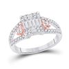Image 1 : Baguette Diamond Fashion Cluster Ring 3/4 Cttw 14KT Two-tone Gold