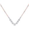 Image 1 : Round Diamond Cluster Necklace 1-1/2 Cttw 14KT Two-tone Gold