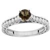 0.86 CTW Quartz & Diamond Ring 14K White Gold - REF-62M4A