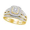 Diamond Bridal Wedding Ring Band Set 3/8 Cttw 10KT Yellow Gold