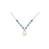 Genuine 5 ctw Blue Topaz Necklace 14KT White Gold - REF-25T4A
