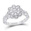 Diamond Halo Bridal Wedding Engagement Ring 1 Cttw 14KT White Gold