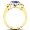 Image 2 : Natural 4.54 CTW Tanzanite & Diamond Ring 14K Yellow Gold - REF-157H5M