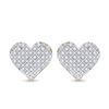 Image 2 : Round Diamond Heart Earrings 1/5 Cttw 10KT Yellow Gold
