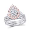 Image 1 : Bridal Wedding Ring Band Set 2 Cttw 14KT Two-tone Gold