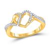 Image 1 : Round Diamond Heart Ring 1/10 Cttw 10KT Yellow Gold
