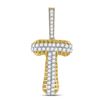 Image 1 : Round Diamond T Letter Charm Pendant 1 Cttw 10KT Yellow Gold