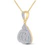 Image 2 : Round Diamond Allah Islam Charm Pendant 5/8 Cttw 14KT Yellow Gold