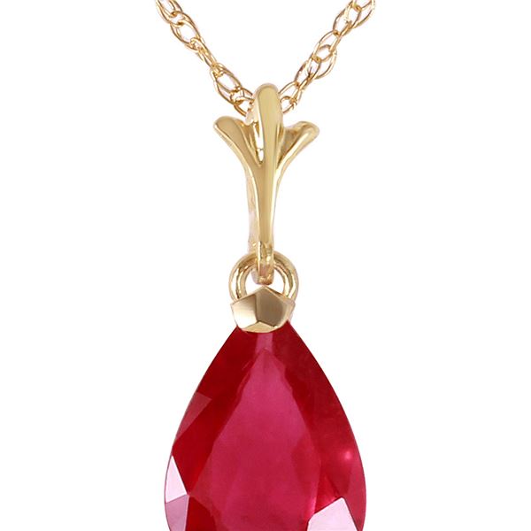 Genuine 1.75 ctw Ruby Necklace 14KT Yellow Gold - REF-25X2M