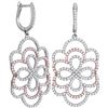 Image 1 : Round Diamond Ripple Dangle Earrings 1-3/4 Cttw 18KT Two-tone Gold