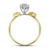 Image 2 : Round Prong-set Diamond Oval Cluster Baguette Ring 1/10 Cttw 10KT Yellow Gold