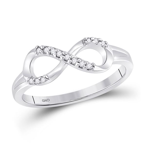 Round Diamond Infinity Fashion Ring 1/12 Cttw 10KT White Gold