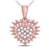 Image 1 : Round Diamond Heart Pendant 1/8 Cttw 10KT Rose Gold