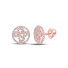 Round Diamond Heart Circle Earrings 1/2 Cttw 10KT Rose Gold