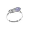 Genuine 0.65 ctw Tanzanite Ring 14KT White Gold - REF-52Z7N
