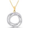 Round Diamond Circle Pendant 5/8 Cttw 10KT Yellow Gold
