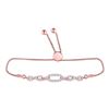 Image 1 : Round Diamond Oval Link Bolo Bracelet 1/3 Cttw 10KT Rose Gold