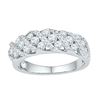 Image 1 : Round Diamond Alternating Stripe Band Ring 1 Cttw 10KT White Gold
