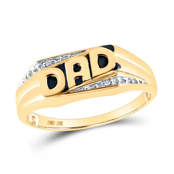 Round Diamond Dad Father Ring .01 Cttw 10KT Yellow Gold