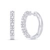 Image 1 : Round Diamond Hoop Earrings 3/4 Cttw 14KT White Gold