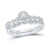 Image 1 : Diamond Stackable Bridal Wedding Ring Band Set 1/3 Cttw 10KT White Gold